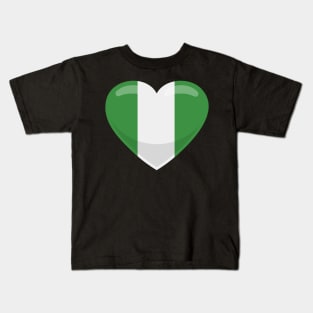 Nigeria Flag Heart Kids T-Shirt